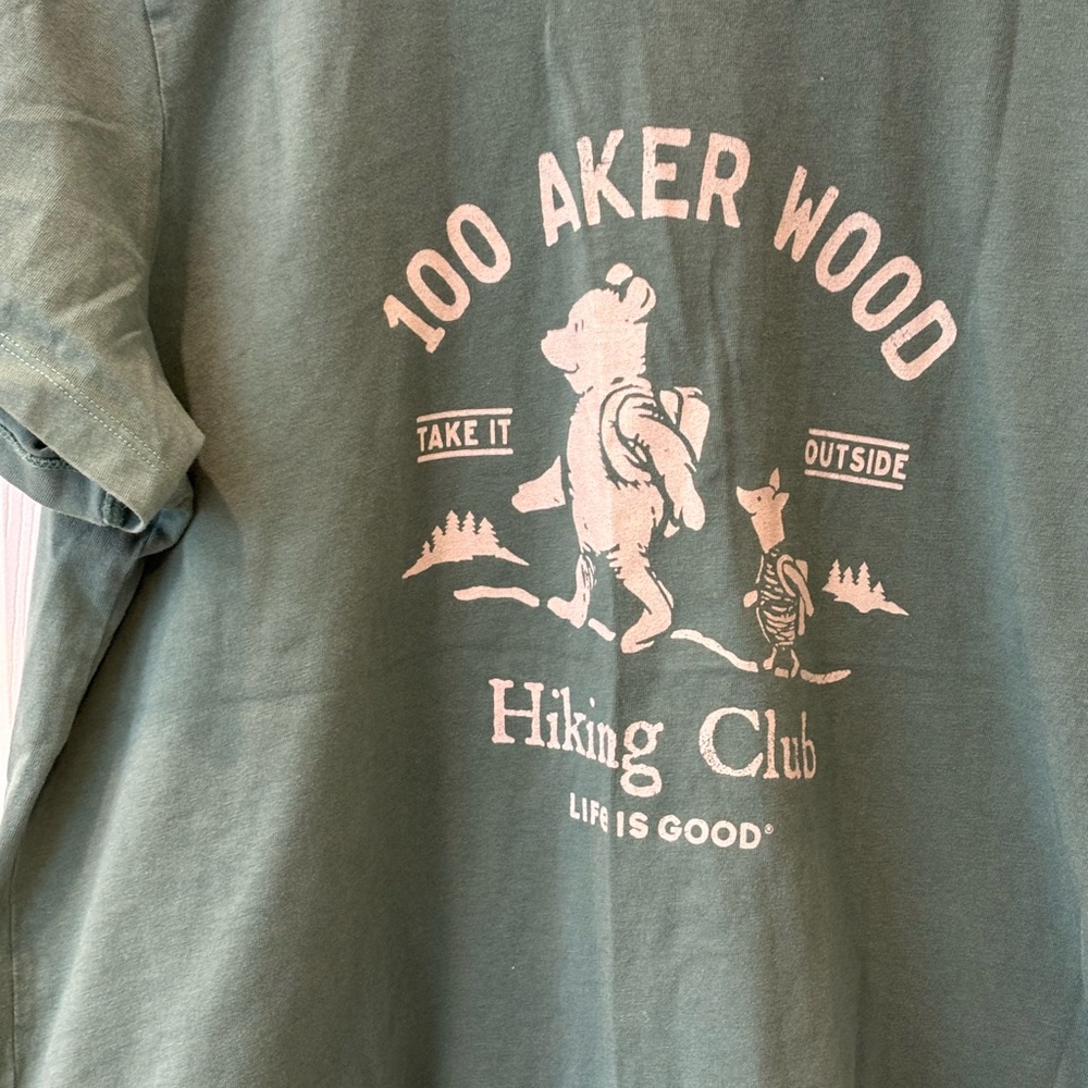 Life Is Good Forest Green Winnie the Pooh 100 Aker Wood T-Shirt - Picture 2 of 5